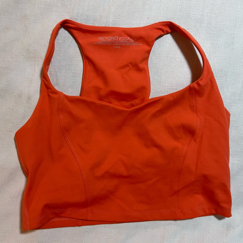 Beyond Yoga Orange Racerback Sports Bra